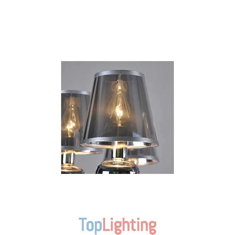 Vintage Chandelier 6 Light Classic Fabric Metal Painting
