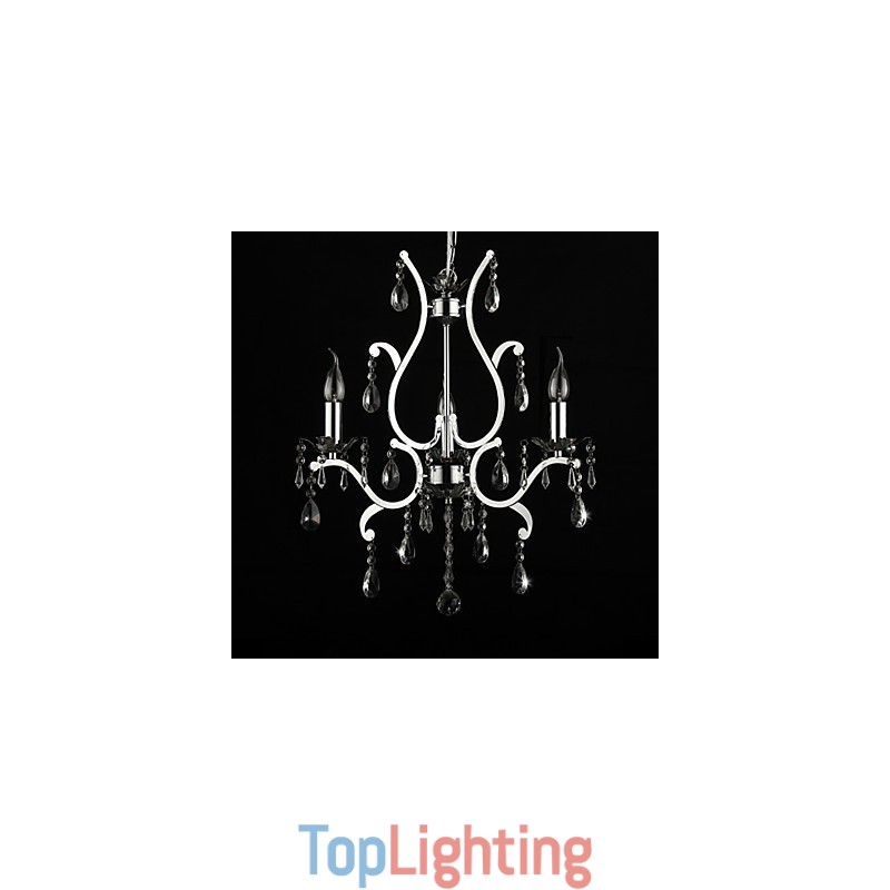 Crystal Chandelier with 3 Lights in Metal