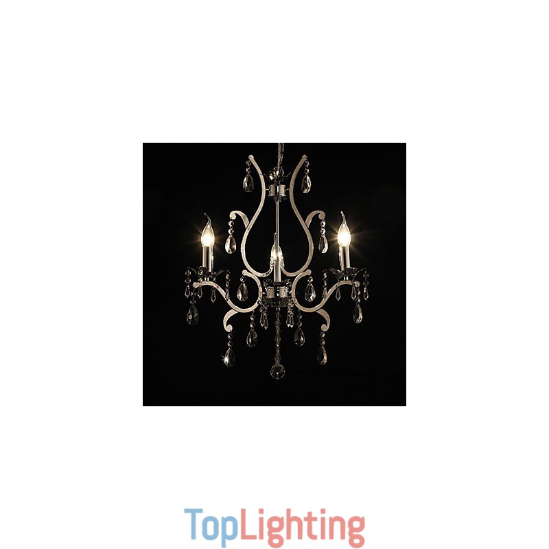 Crystal Chandelier with 3 Lights in Metal