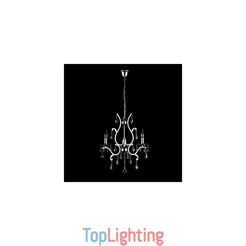 Crystal Chandelier with 3 Lights in Metal