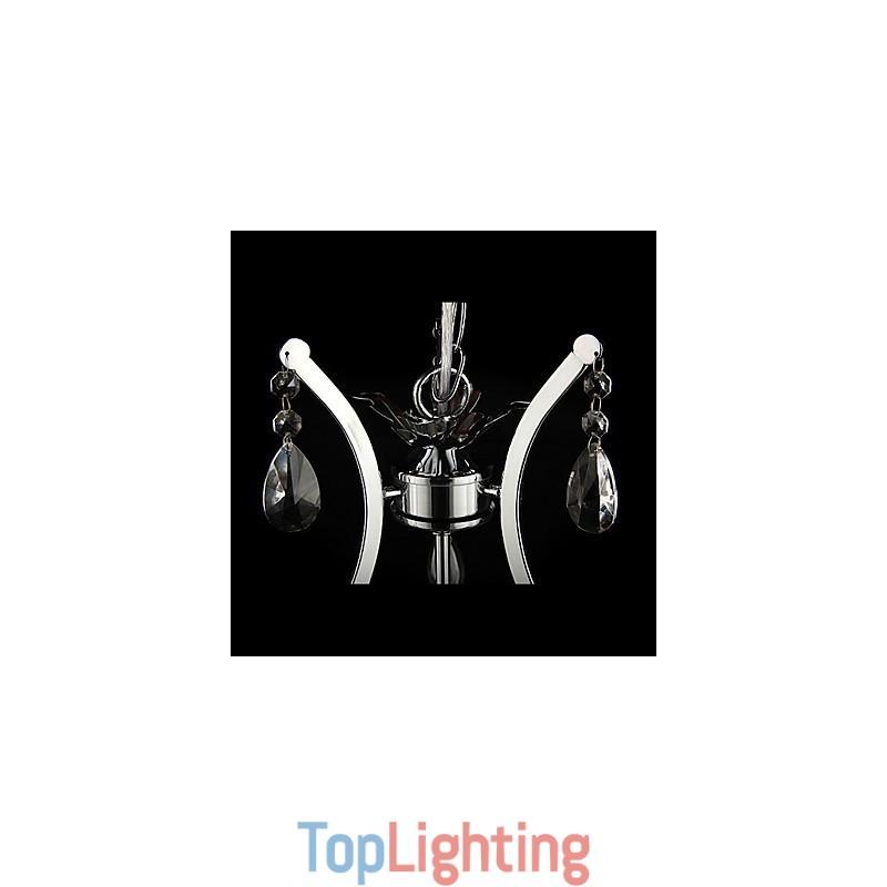 Crystal Chandelier with 3 Lights in Metal