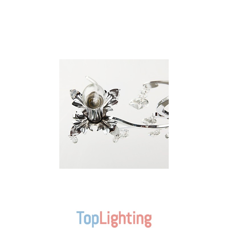 Crystal Chandelier with 3 Lights in Metal