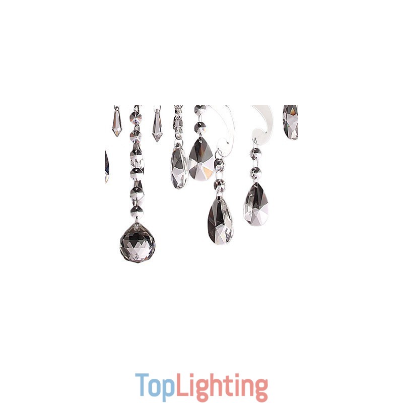 Crystal Chandelier with 3 Lights in Metal