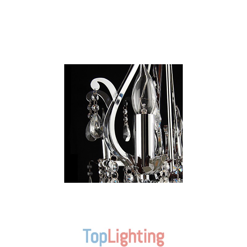 Crystal Chandelier with 3 Lights in Metal