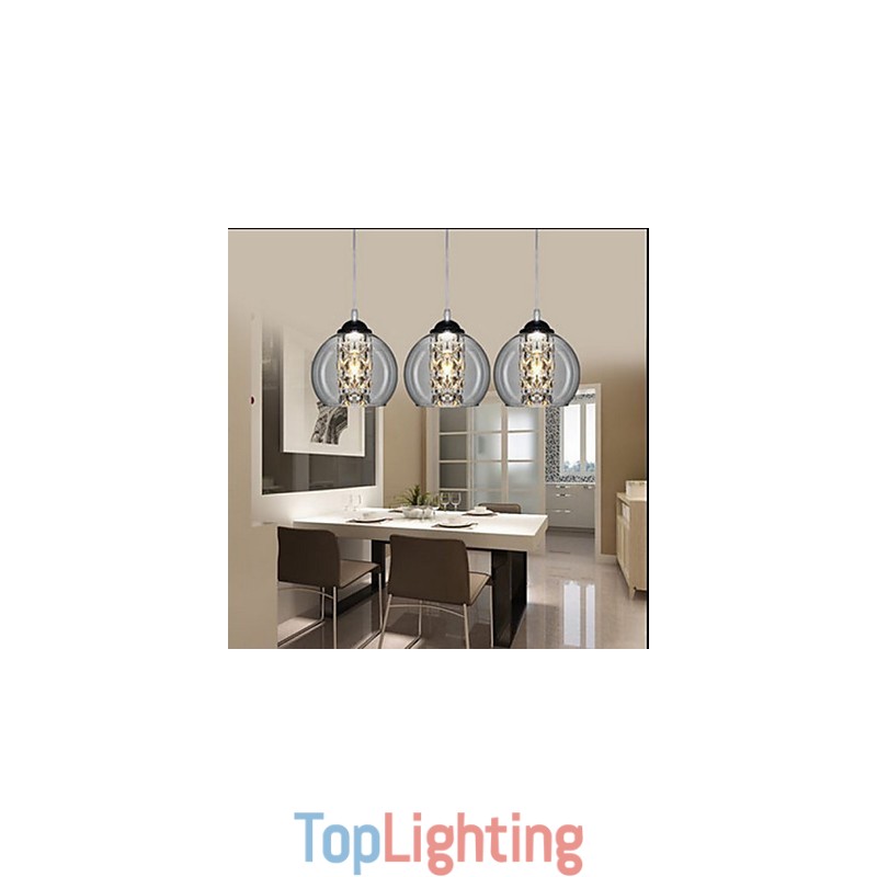 Glass Ball Pendant Lamp Three