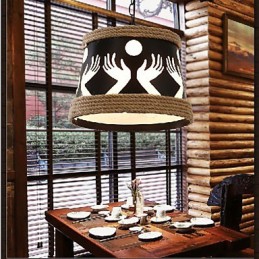 Hemp American Retro Cafe Simple Pastoral Chandelier