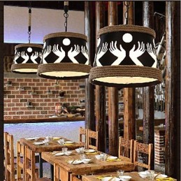 Hemp American Retro Cafe Simple Pastoral Chandelier