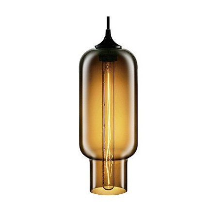 70W Modern Glass Pendant Light in Brown Bubble Design