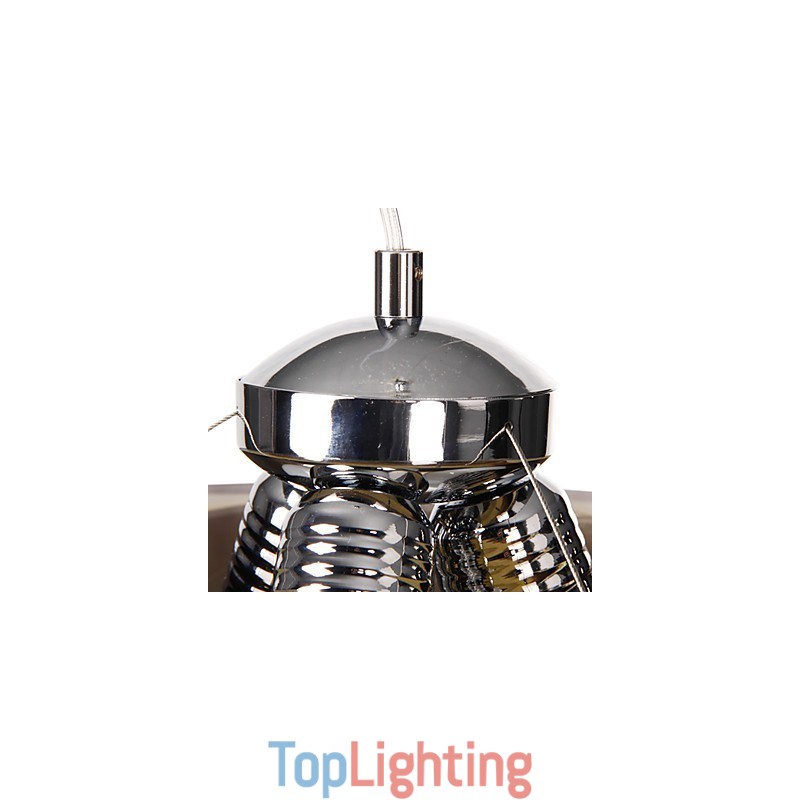 Italian Style Modern Quaint 3 Light Pendant With Black Transparent Shade