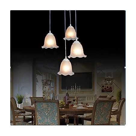 Pendant Four Lights White European Retro Classic Pendant Four Lights White European Retro Classic