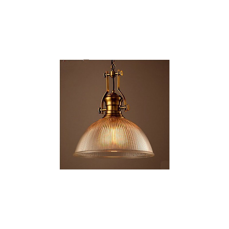American Retro European Single Head Clear Glass Chandelier