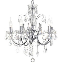 Traditional Classic Crystal Chrome Metal Chandelier