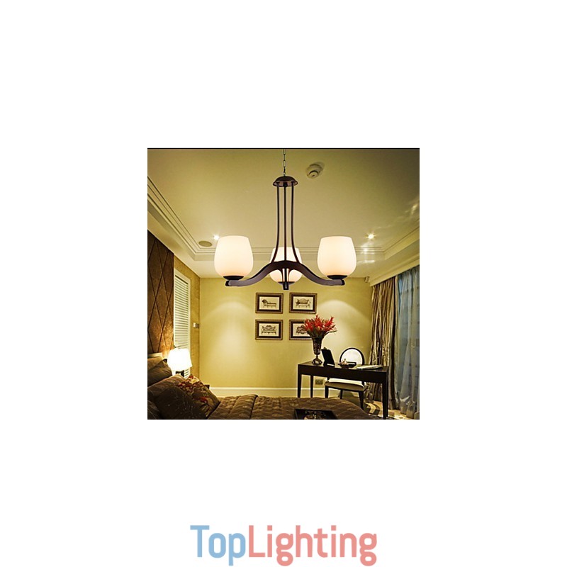 Traditional Classic Retro Mini Style Painting Metal Chandelier