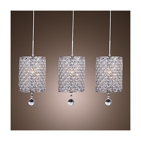 Modern Contemporary Crystal Chrome Metal Pendant Light Modern Contemporary Crystal Chrome Metal Pendant Light
