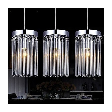 Modern 3 Lights Pendant With Glass Rod Modern 3 Lights Pendant With Glass Rod