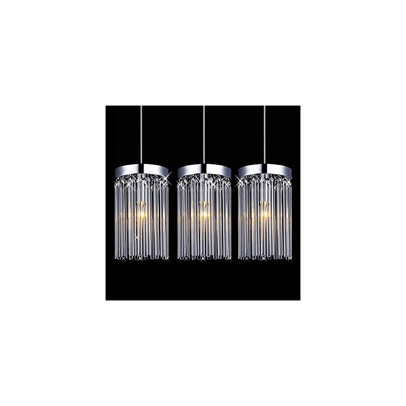 Modern 3 Lights Pendant With Glass Rod