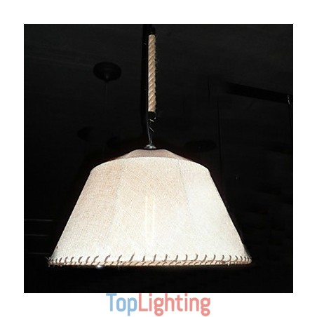 North American Style Retro 1 Light Pendant In Fabric Shade North American Style Retro 1 Light Pendant In Fabric Shade