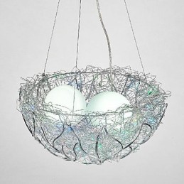 Modern Contemporary Silver Metal Pendant Light