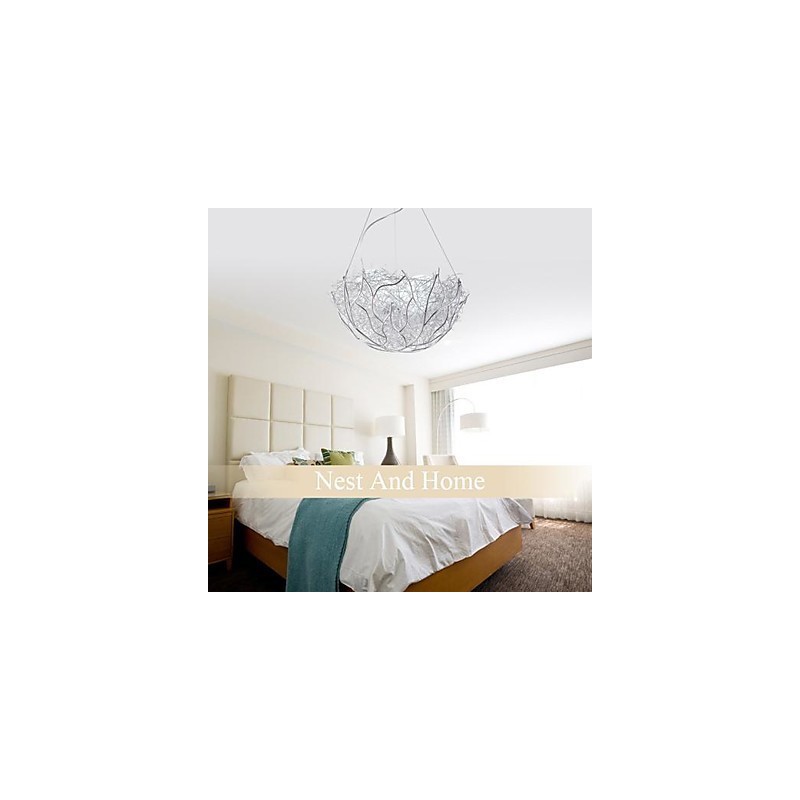 Modern Contemporary Silver Metal Pendant Light