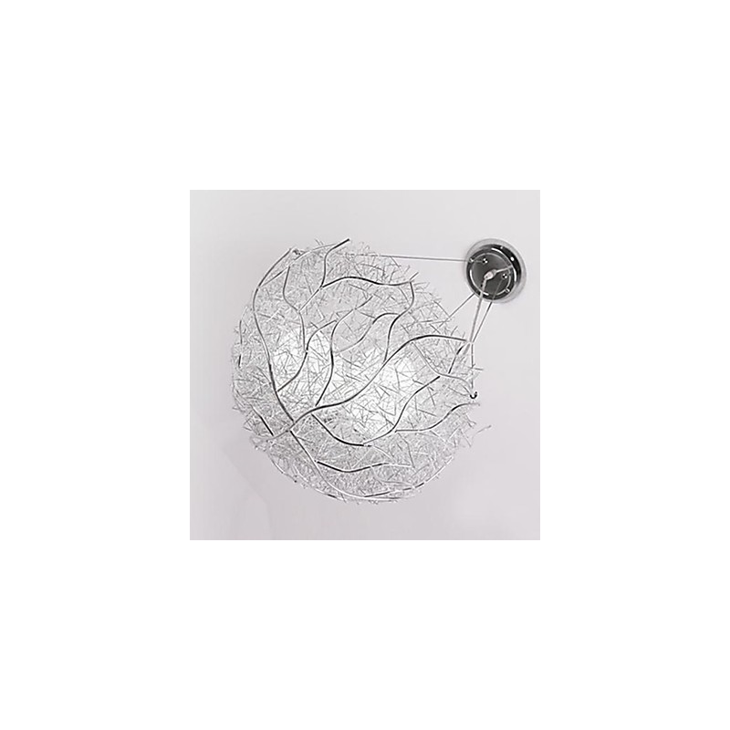 Modern Contemporary Silver Metal Pendant Light