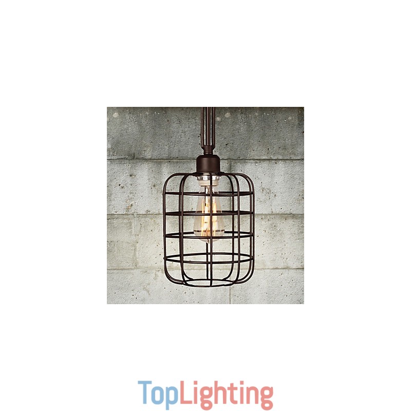 Retro Mini Style Painting Metal Pendant Light