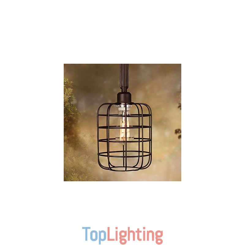Retro Mini Style Painting Metal Pendant Light