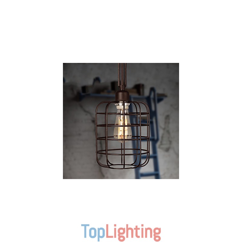 Retro Mini Style Painting Metal Pendant Light