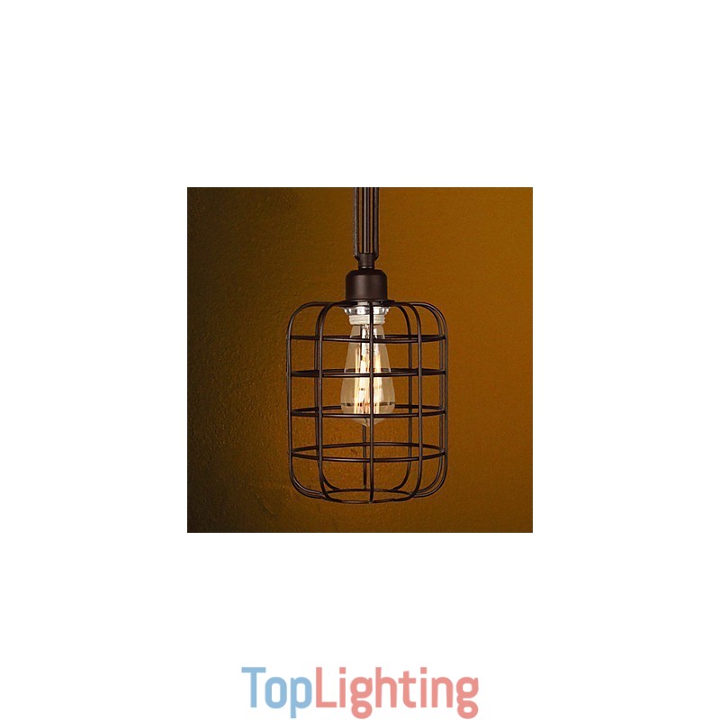 Retro Mini Style Painting Metal Pendant Light