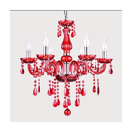 Chandelier Red Crystal Luxury Modern 6 Lights Chandelier Red Crystal Luxury Modern 6 Lights