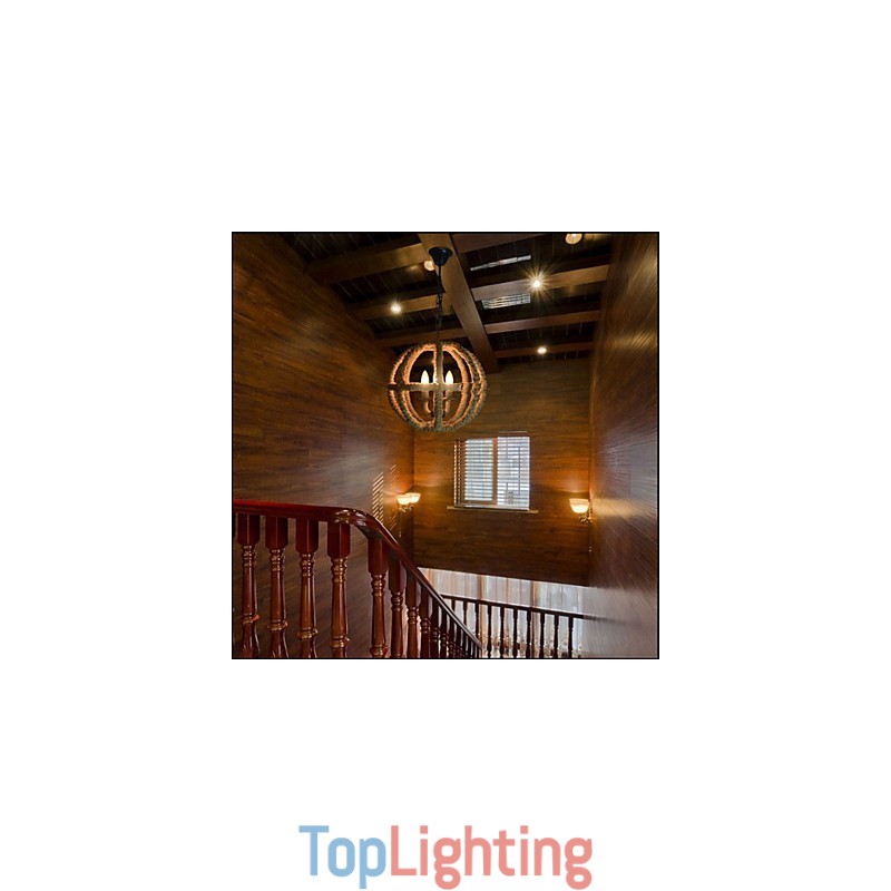 North American Type Rural Industrial Hemp retro Wrought Iron Chandelier