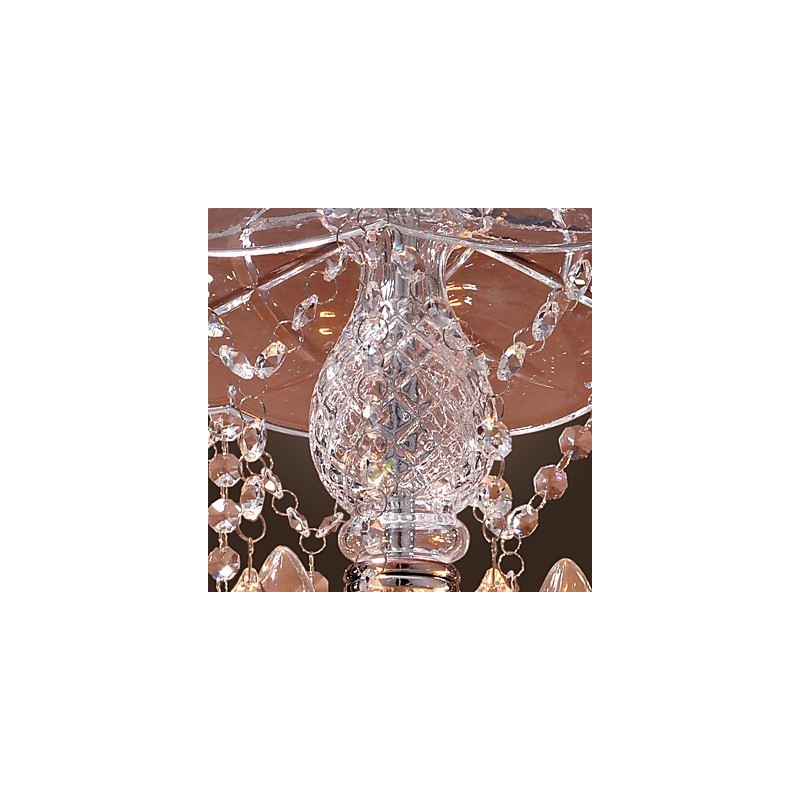 Modern Crystal Pendant Light with 3 Lights in Glass Shade