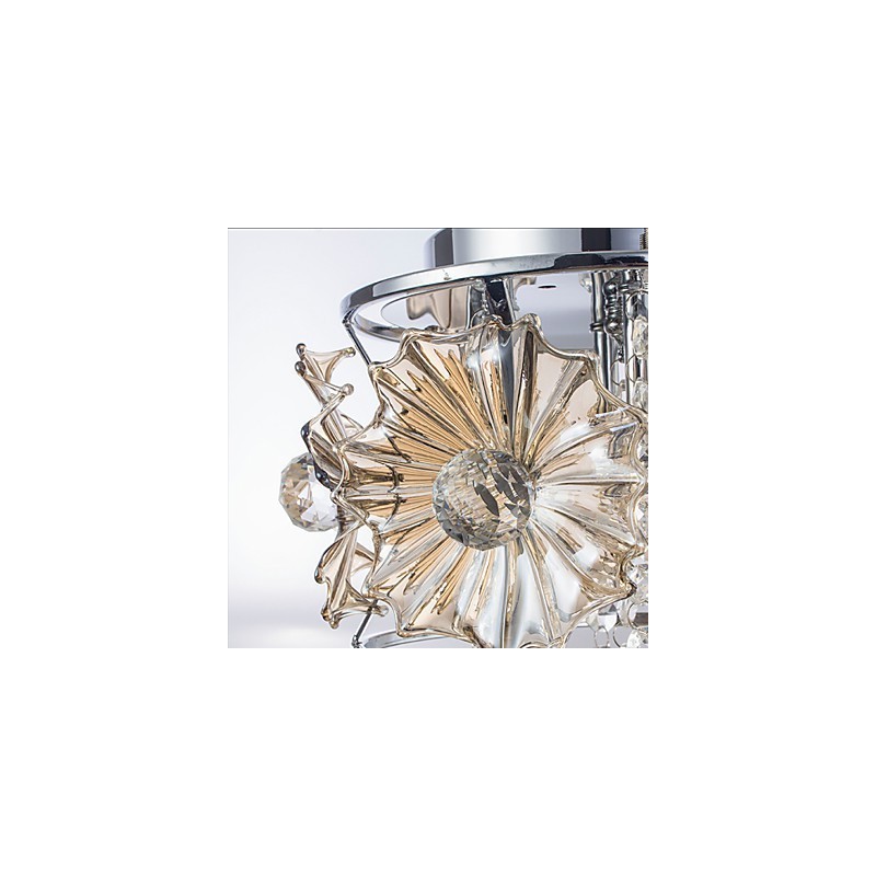 Modern Clear Sphere Lustre Crystal Chandelier Ceiling Lamp Home Decor Suspension Pendant Lamp Fixture Light