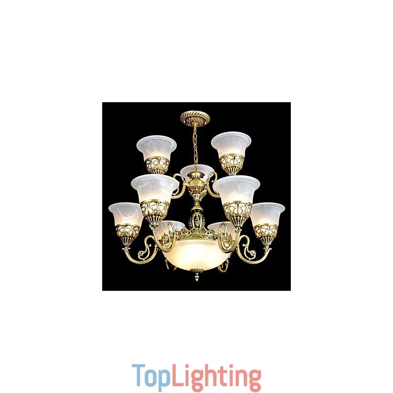 Traditional Classic Vintage Retro Bronze Metal Chandelier