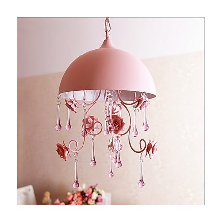 A Small Pink Rose Garden Chandelier Lamp Iron Princess A Small Pink Rose Garden Chandelier Lamp Iron Princess