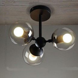 Glass Ball Iron Beanstalk Molecular Ceiling Lamps