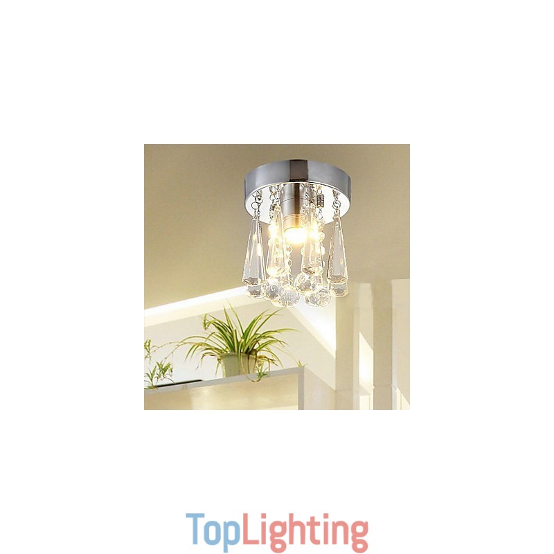 Modern Crystal 1 Lights Flush Mount In Crown Shape