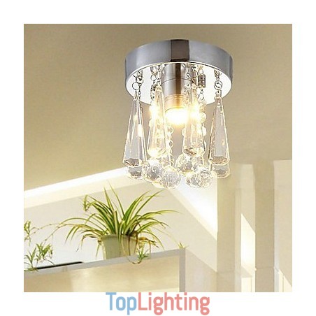 Modern Crystal 1 Lights Flush Mount In Crown Shape Modern Crystal 1 Lights Flush Mount In Crown Shape
