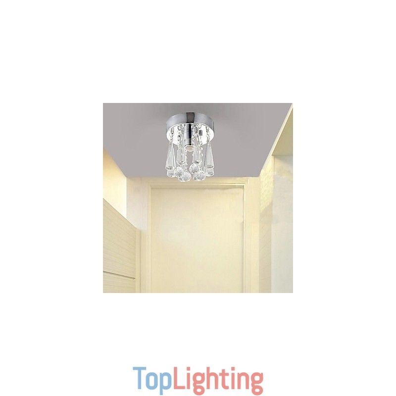 Modern Crystal 1 Lights Flush Mount In Crown Shape
