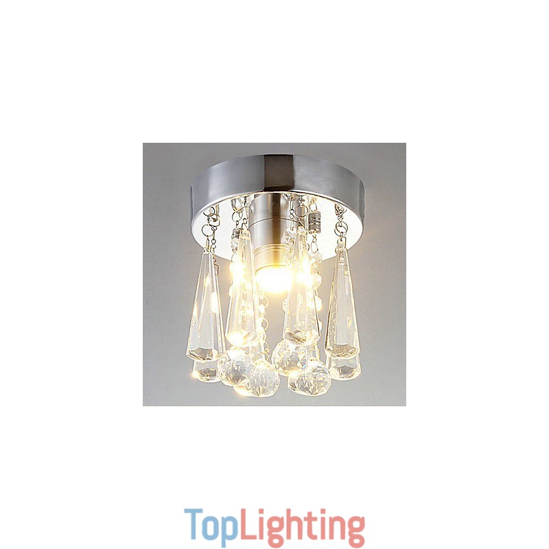 Modern Crystal 1 Lights Flush Mount In Crown Shape