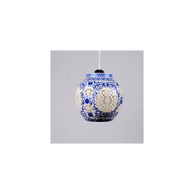 Retro Ceramic lamp lamp Stairs Blue Single Head Chandelier Creative