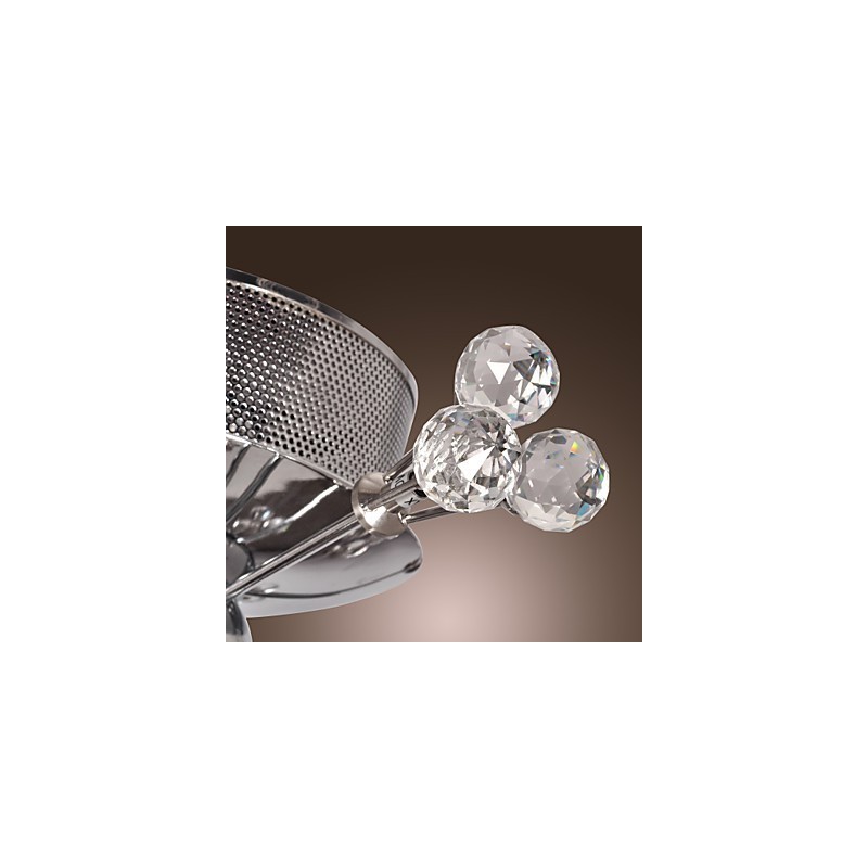 Modern Contemporary Crystal Chrome Metal Flush Mount