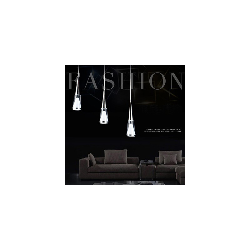 3 Lights Pendant Light Modern Contemporary Metal
