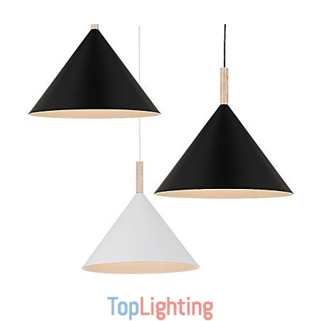 Mini Artistic Cone Pendant Lamp 1 Light Mordern Simplicity Finish Black White Aluminum & Wooden Droplight Mini Artistic Cone Pendant Lamp 1 Light Mordern Simplicity Finish Black White Aluminum & Wooden Droplight