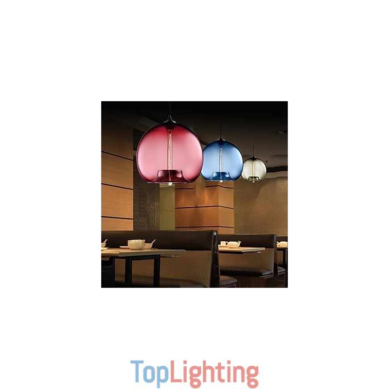 Retro Creative Single Head Glass Pendant Lamp Cafe In The Goldfish Bowl