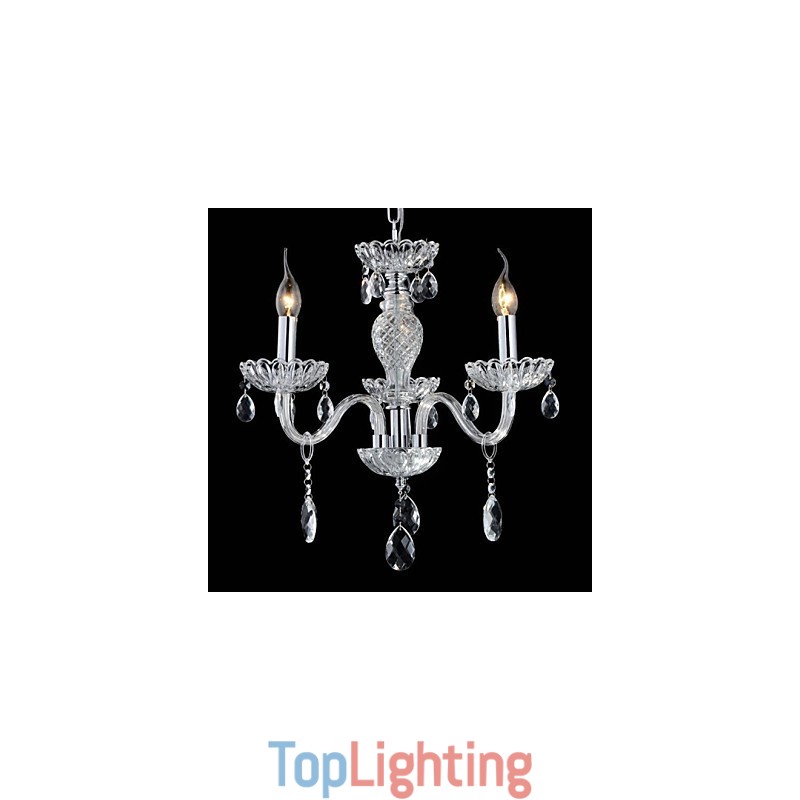 6 Light The style of palace Glass Chandelier With Candle Bulb