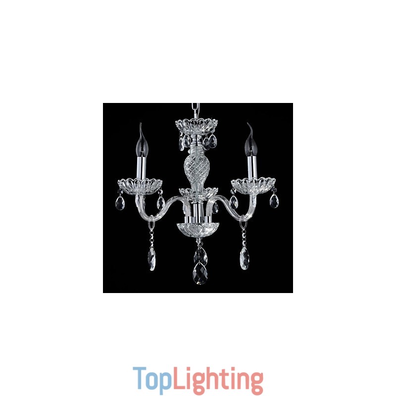 6 Light The style of palace Glass Chandelier With Candle Bulb