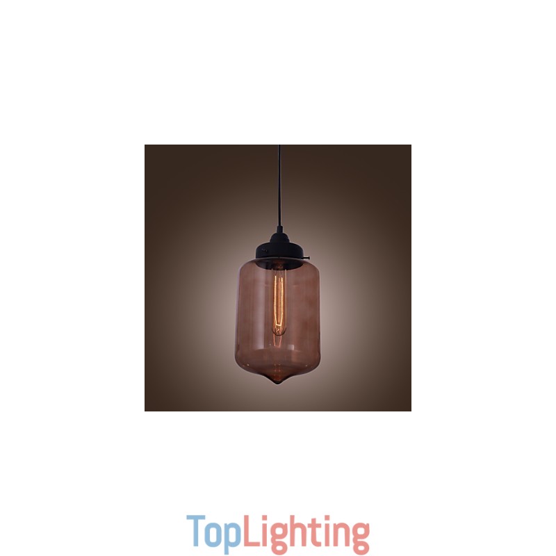 70W Modern Glass Pendant Light in Transparent Bottle Design