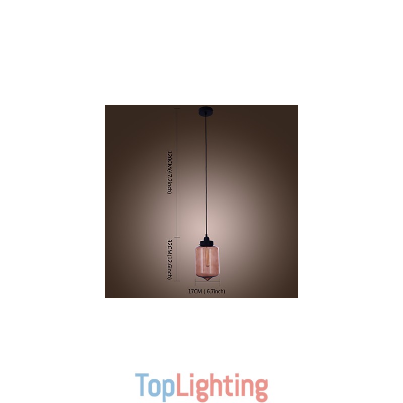 70W Modern Glass Pendant Light in Transparent Bottle Design