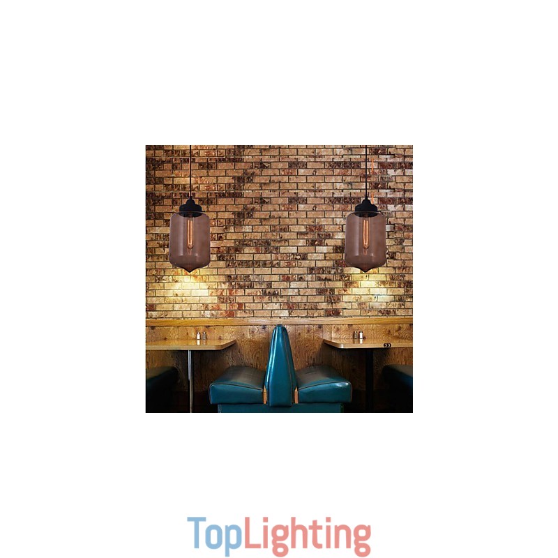 70W Modern Glass Pendant Light in Transparent Bottle Design