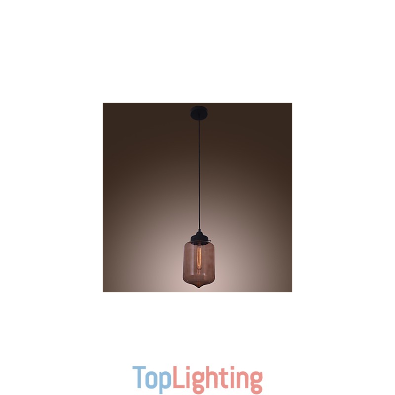 70W Modern Glass Pendant Light in Transparent Bottle Design